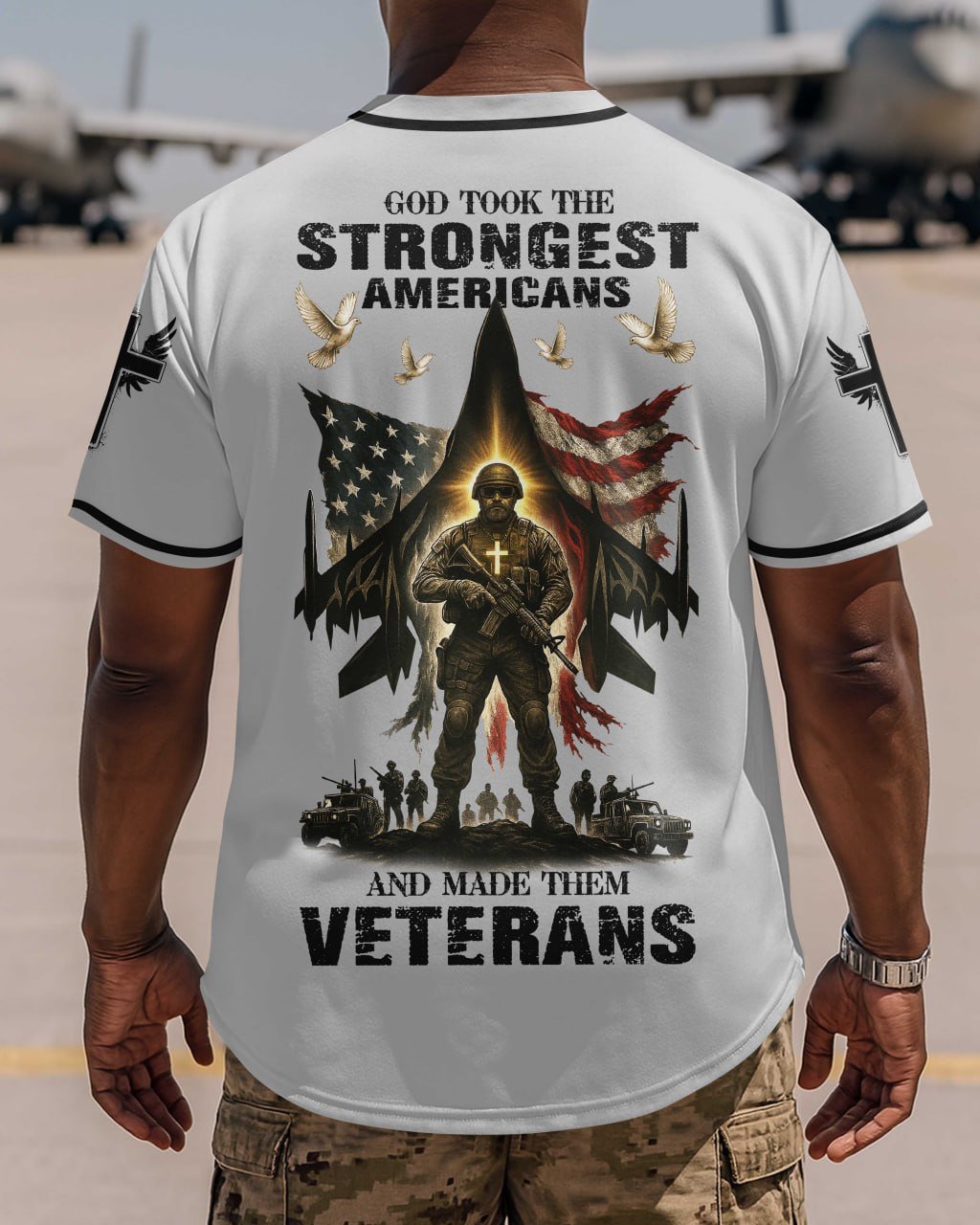 God Took The Strongest Americans All Over Print Jersey - Image 10