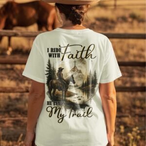 I Ride With Faith He Leads My Trail T-Shirt