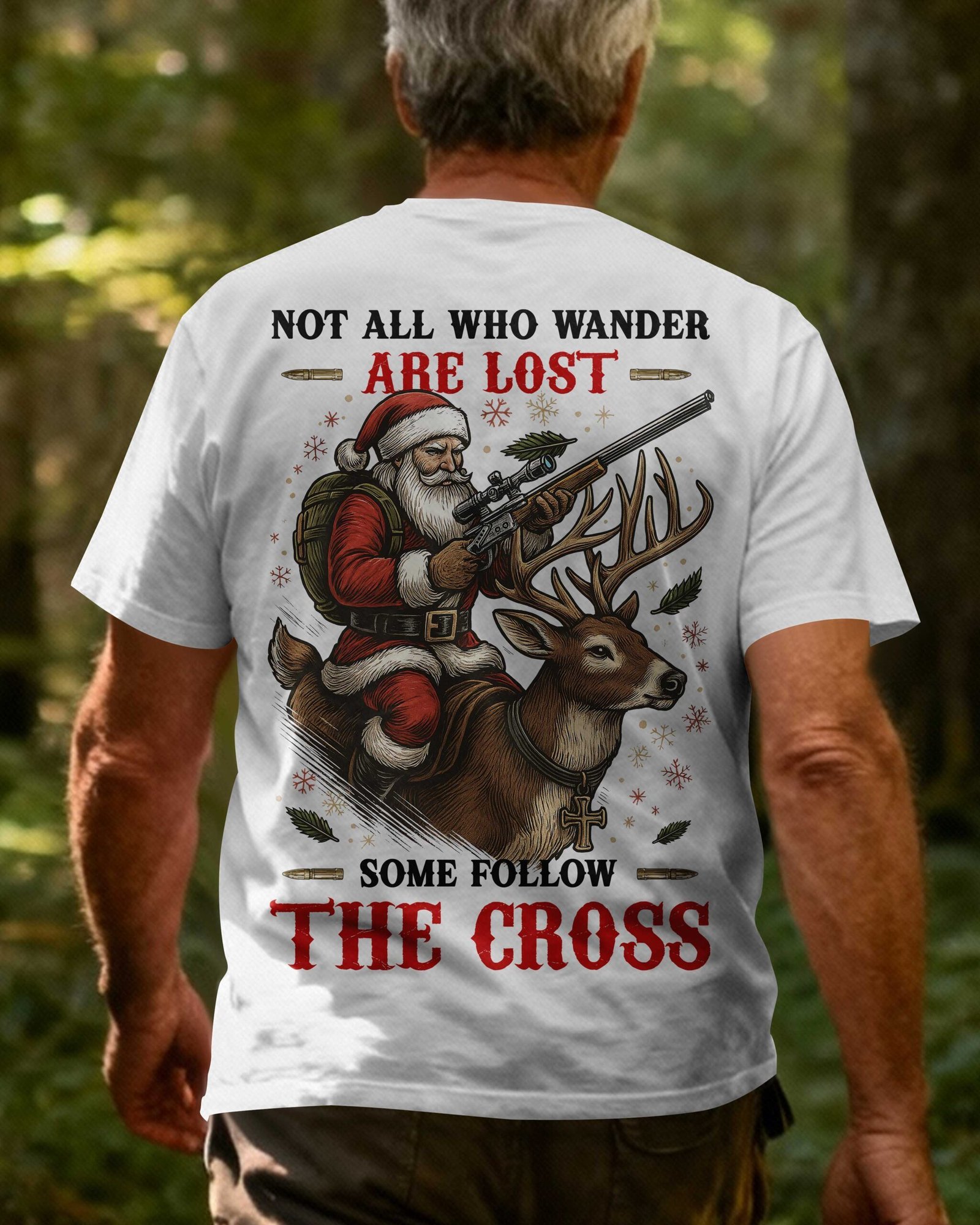 Not All Who Wander Are Lost Some Follow The Cross T-Shirt - Image 4