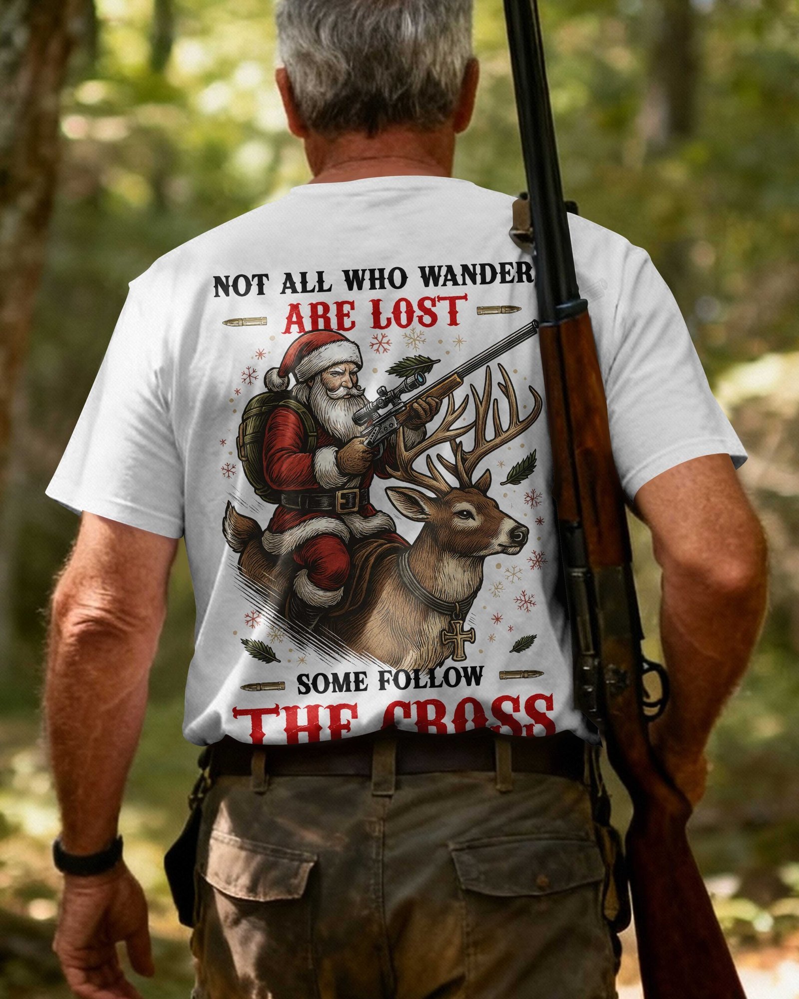 Not All Who Wander Are Lost Some Follow The Cross T-Shirt - Image 6