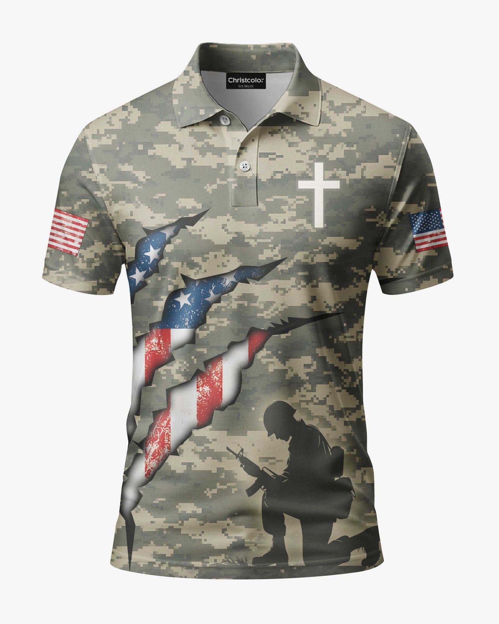 Protected By God All Over Print Polo - Image 5