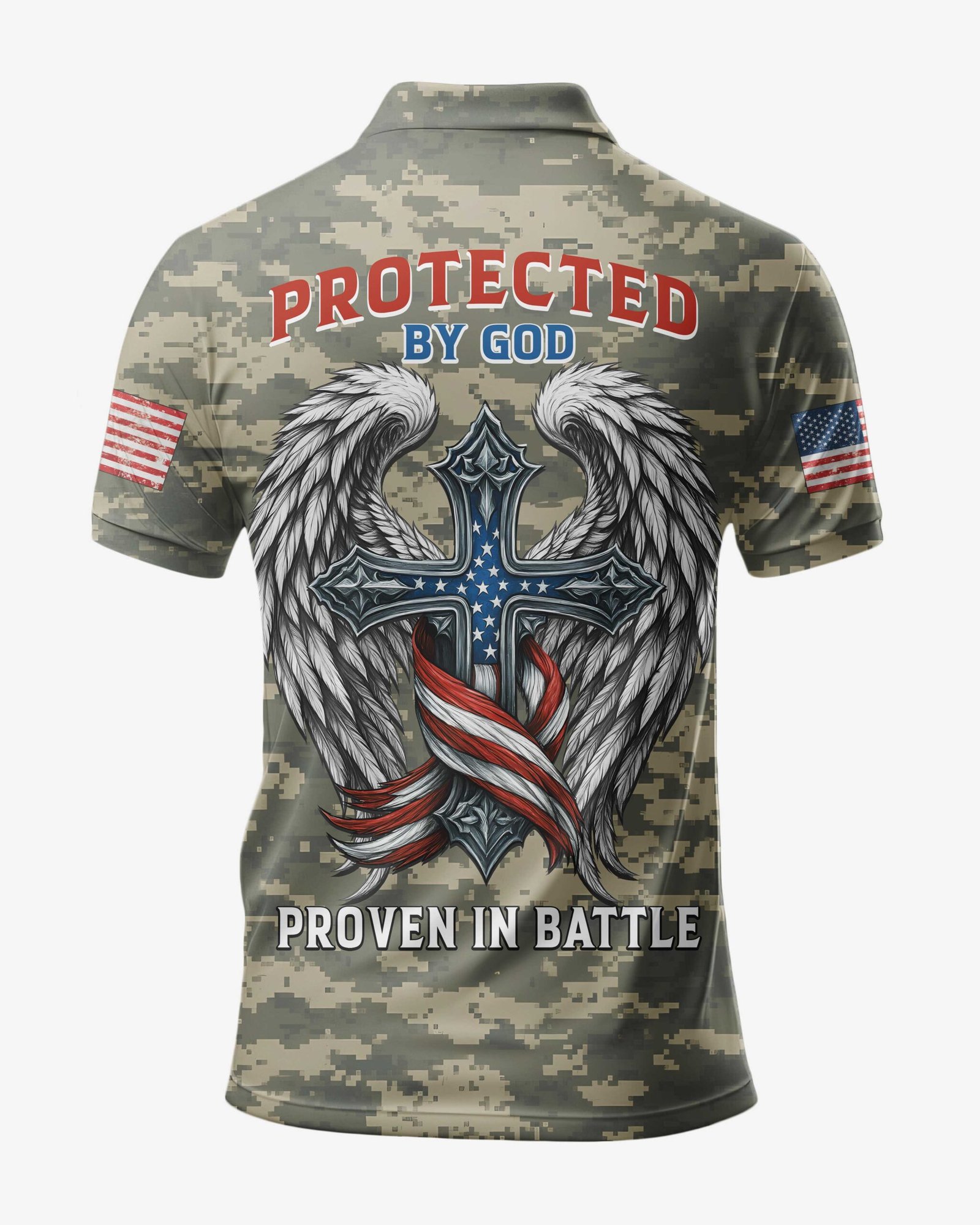 Protected By God All Over Print Polo - Image 6