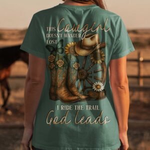This Cowgirl Doesn't Wander Lost I Ride The Trail God Leads T-Shirt